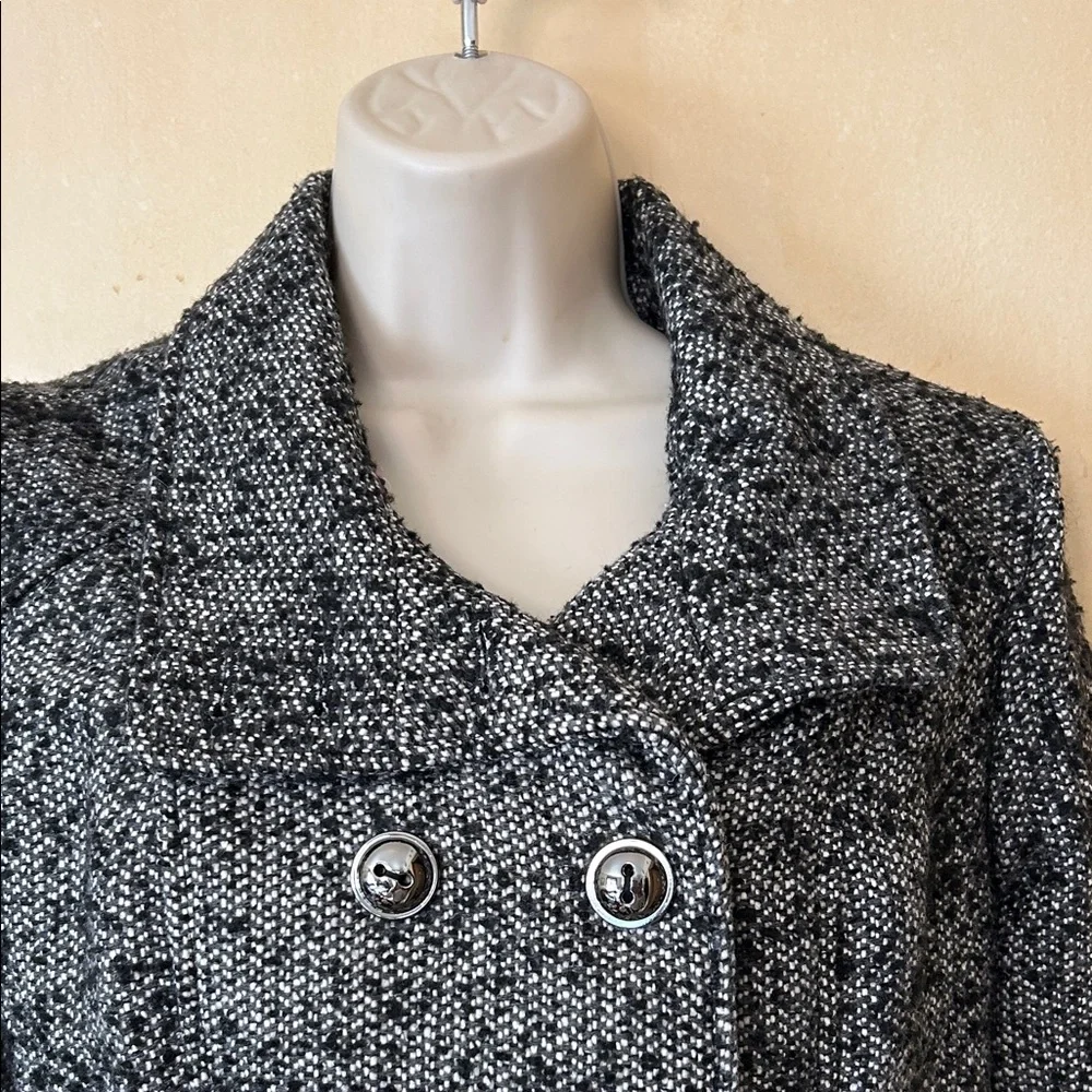 Pink Envelope Black and WhiteTweed Pea Coat size M - Picture 2 of 12